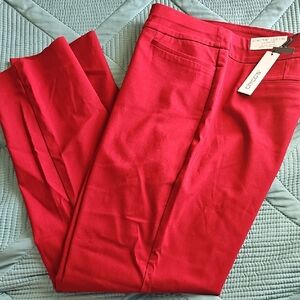 NWT Chicos So Slimming Brigitte Slim Leg Red Pants Size 10/ 1.5R
